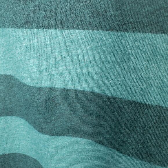 Aventura Striped Ruched Sides Short Sleeve Top Womens Large Green Boat Neck - Picture 9 of 16